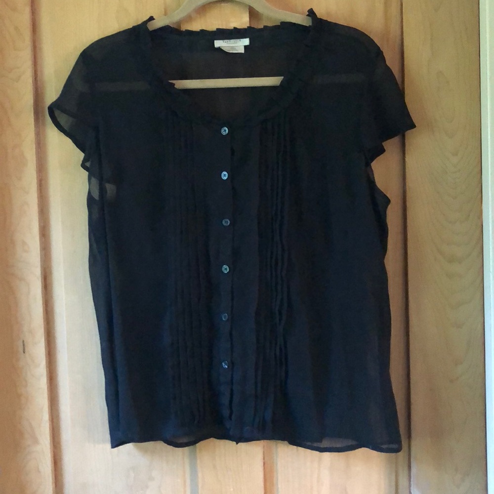 Super cute black sheer top.